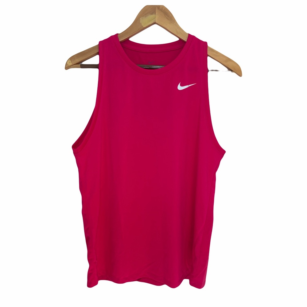 Nike Women's Dri-FIT Tank Top Pink Sleeveless Athletic Tank Top Large